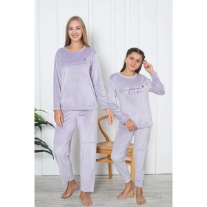 Fransız Kadife Anne Kız Çocuk Kombin Pijama Takımı (Anne Kız Ayrı Satılır)