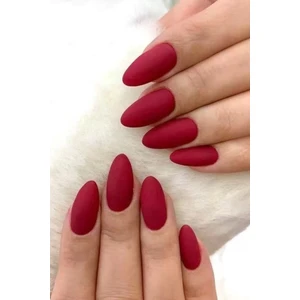 Caş Dekorasyon Kırmızı Renk 24'lü Takma Tırnak Seti