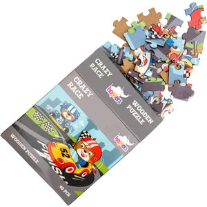 Montessori Çılgın Yarış Ahşap 40 Parça Puzzle/ 1+ Yaş/ Eğitici, Öğretici ve Güvenli Çocuk Oyuncağı