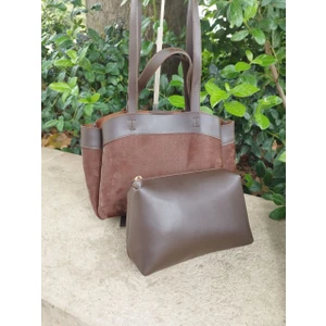 Süet Büyük Kadın Kol Çantası