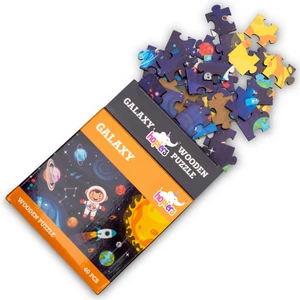 Montessori Galaxy Ahşap 40 Parça Puzzle Seti/ 1+ Yaş/ Eğitici, Öğretici ve Güvenli Çocuk Oyuncağı