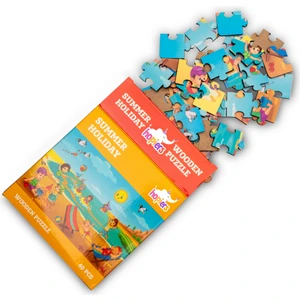 Montessori Summer Holiday Ahşap 40 Parça Puzzle Seti/ 1+ Yaş/ Eğitici, Öğretici ve Güvenli Çocuk Oyuncağı