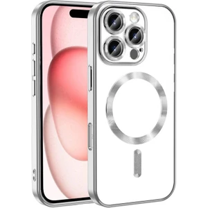 iPhone 16 Pro Max Kılıf Kenarları Renkli ve Magsafe Halkalı Şık Auraq Premium Silikon Şeffaf