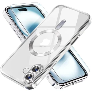 Apple Iphone 16 Plus Kılıf Şeffaf Renkli Yumuşak Kamera Koruma Magsafe Şarj Kapak Demre