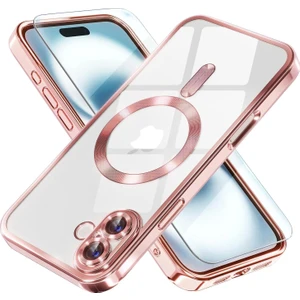 Apple Iphone 16 Plus Kılıf Şeffaf Renkli Yumuşak Kamera Koruma Magsafe Şarj Kapak Demre