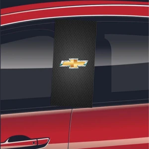 Modifiye Fabrikası Araç Kapı Direği Kaplama Folyosu Uv Baskılı 2'Li Set 50X24 Cm Chevrolet
