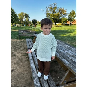 Eyc Baby Çizgili Selanik Örgü Oversize  Çocuk Triko Kazak (Geniş Kalıptır Lütfen Tam Beden Tercih Ediniz )