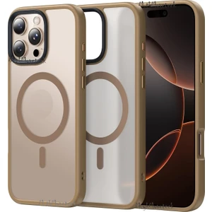 M.tk moveteck Apple iPhone 16 Pro Max Kılıf Kamera Çıkıntılı Mat Magsafe Wireless Şarj Destekli Siyah Renkli Hassas Butonlu Kapak