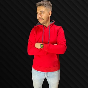 3 Iplik Şardonlu Kapüşonlu Kanguru Cepli Sweatshirt
