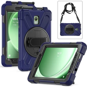 Seashell Digital Samsung Galaxy Tab Active 3 T570 TAB Active5 X306B Pc Silikon Koruyucu Omuz Askılı Lacivert Tablet Kılıfı (Yurt Dışından)