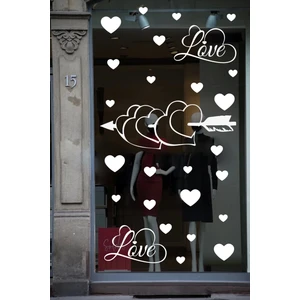 Happy valentine's day sevgililer günü sticker kalp, love, ı love you cam, duvar sticker etiket seti