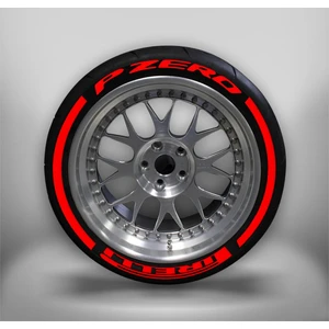 P Zero Şerit Lastik Yazısı 4Lastik İçin Set Tüm Lastik Yanaklarına Uyumlu Araç Lastik Sticker 31MM Kırmızı