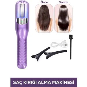 DEMPOWER Kablosuz Saç Kırığı Alma Makinesi - Saç Kesme Aleti (Type-C Şarjlı) Mor Dpps