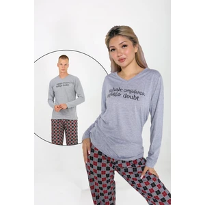 Kadın Uzun Kol Penye Pijama Takımı Sevgili Kombini 50130 Tek Pijama Fiyatıdır