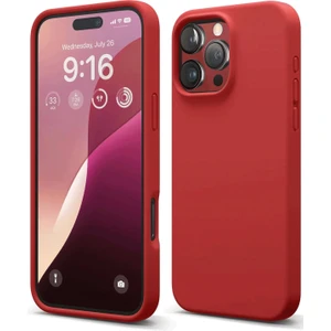 iPhone 16 Pro Max Uyumlu Kılıf Antibakteriyel Esnek Soft Parmak İzi Yapmaz Silikon - Kırmızı