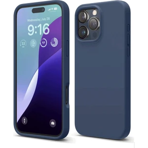 iPhone 16 Pro Max Uyumlu Kılıf Antibakteriyel Esnek Soft Parmak İzi Yapmaz Silikon - Lacivert