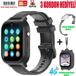 Harvox 4g Max Sim Kartlı Gps'li Çocuk Saati (2 Kordon ve Boyun Askılık Kılıfı HEDİYEİ)-(2024 Model)