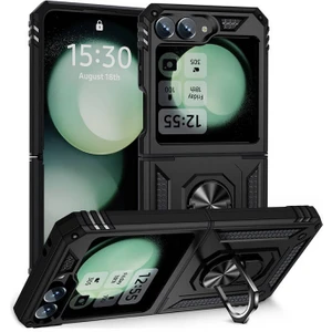 Samsung Galaxy Z Flip 6 Kılıf Tam Koruma Çift Katmanlı Ibiza Sert Silikon Kapak