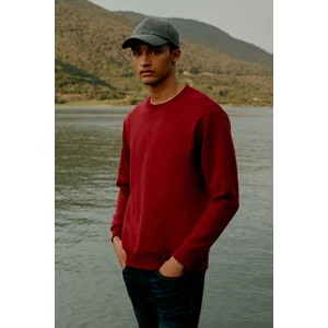 Altınyıldız Classics Erkek Bordo Standart Fit Normal Kesim Içi Polarlı 3 Iplik Bisiklet Yaka Pamuklu Sweatshirt