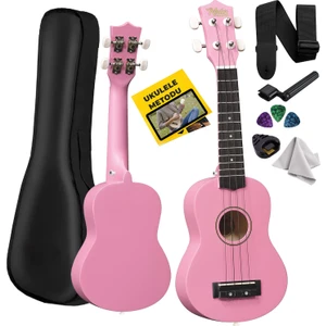 UKX-901PK Pembe Soprano Ukulele (Askı Çanta Metod Pena)