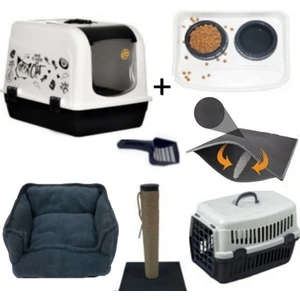 Ocean King Maxi Xxl Kedi Tuvalet Kabı Üsten Açılır (Kare Yataklı Paspaslı Tam Set )