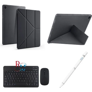 Samsung Galaxy Tab A9 Plus X210 11'' Uyumlu Standlı Kılıf Dokunmatik Kalem ve Klavye Mouse 3'lü Set