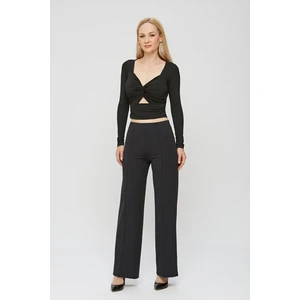 Lycra Soft Touch Kumaş Önü Düğümlü Estewoman Body Bluz
