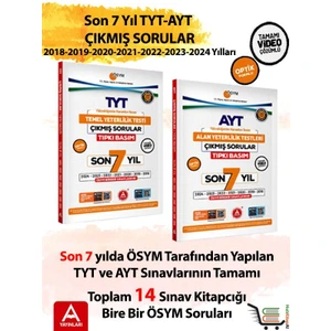 A Yayınları Son 7 Yıl AYT ve TYT Çıkmış SORULAR - 2024 - 2023 - 2022 - 2021 - 2020 - 2019 - 2018 Yılları