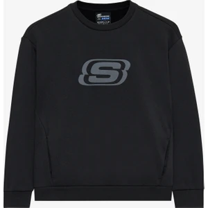 B Essential Crew Neck Sweatshirt Büyük Erkek Çocuk Siyah Sweatshirt SK232065-001