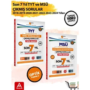 A Yayınları Son 7 Yıl TYT ve MSÜ Çıkmış SORULAR - 2024 - 2023 - 2022 - 2021 - 2020 - 2019 - 2018 Yılları