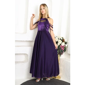 Kız Çocuk Mürdüm Uzun Abiye Elbise Düğün KIYAFETI-ABY-2029