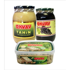 Avantaj Paketi 3'lü!  1450 gr Tahin, 1900 gr Üzüm Pekmezi, 740 gr Pls. Fıstıklı Helva