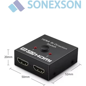 2 Port Çift Yönlü HDMI Switch Splitter Ekran Monitör Çoklayıcı Çoğaltıcı