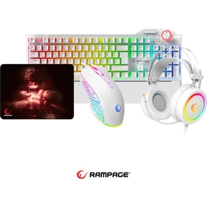 Hydra R6 Beyaz Red Switch Stormy Beyaz Kulaklık  Makrolu Rgb Mouse + Mousepad 4lü Oyuncu Seti