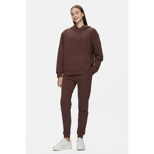 JATAVIA Kahve Paçası Lastikli Nakışlı Standard Fit Kadın Eşofman Alt