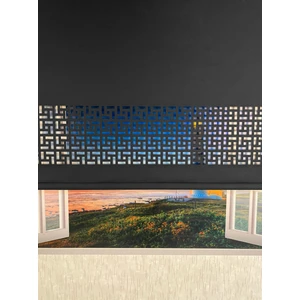 Siyah Karatma Lazer Kesim Modern Stor Güneşlik Perde