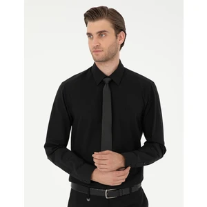 Pierre Cardin Erkek Siyah Slim Fit Uzun Kollu Basic Gömlek 50297903-VR046