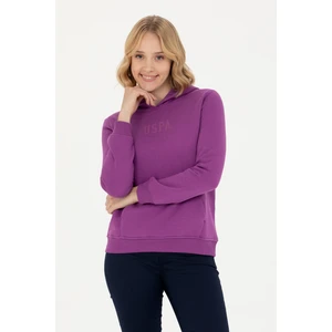 U.S. Polo Assn. Kadın Violet Kapüşonlu Basic Sweatshirt 50271557-VR203