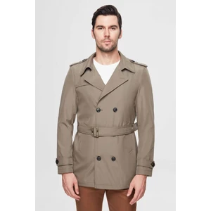 Ds Damat Regular Fit Haki Apoletli Beli Kemerli Pardösü/Trenckot 1HF08ORT00013