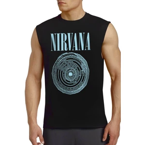 Daire Daire Nirvana Siyah Erkek Kesik Kol / Kolsuz Tişört