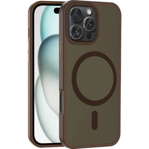 Apple iPhone 16 Pro ile Uyumlu Kılıf Magsafe Şarj Özellikli Mat Arka Yüzeyli Kapak