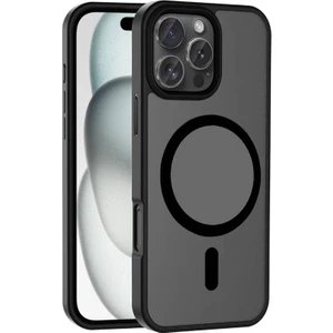 Apple iPhone 16 Pro Max ile Uyumlu Kılıf Magsafe Şarj Özellikli Mat Arka Yüzeyli Kapak