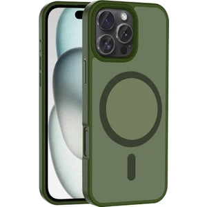 Apple iPhone 16 Pro ile Uyumlu Kılıf Magsafe Şarj Özellikli Mat Arka Yüzeyli Kapak