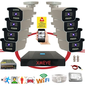 8'li Yapay Zeka Destekli Araç Yüz ve İnsan Tanımalı Hareket Algılayan 5 Mp Lens 8 Warm LED Gece Renkli Gösteren Güvenlik Kamerası Seti 908W