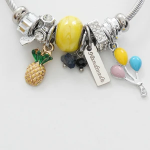 Yellow Pineapple Charm Bileklik