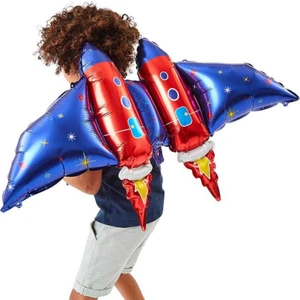 Roket kanatları folyo balon ıple bağlanabilir sırta takılan roket folyo balon
