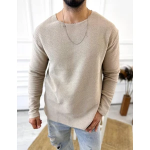 Kazak Oversize Tüylenmez Lazer Kesim Örme Keten Naturel Pamuk Karışımı Sweatshirt