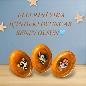 El Yapımı Oyuncaklı Çocuk Sabunu Powerpuff Girls