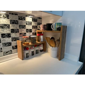 Çatı Home Ahşap Tezgah Üstü Baharatlık Bardaklık Düzenleyici