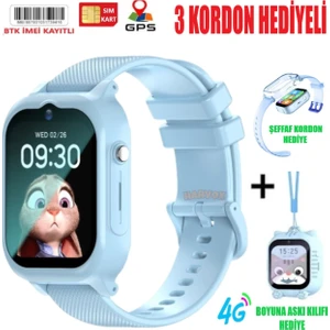 Harvox 4g Max Sim Kartlı Gps'li Çocuk Saati (2 Kordon ve Boyun Askılık Kılıfı HEDİYEİ)-(2024 Model)